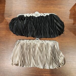 Black pleated clutch
